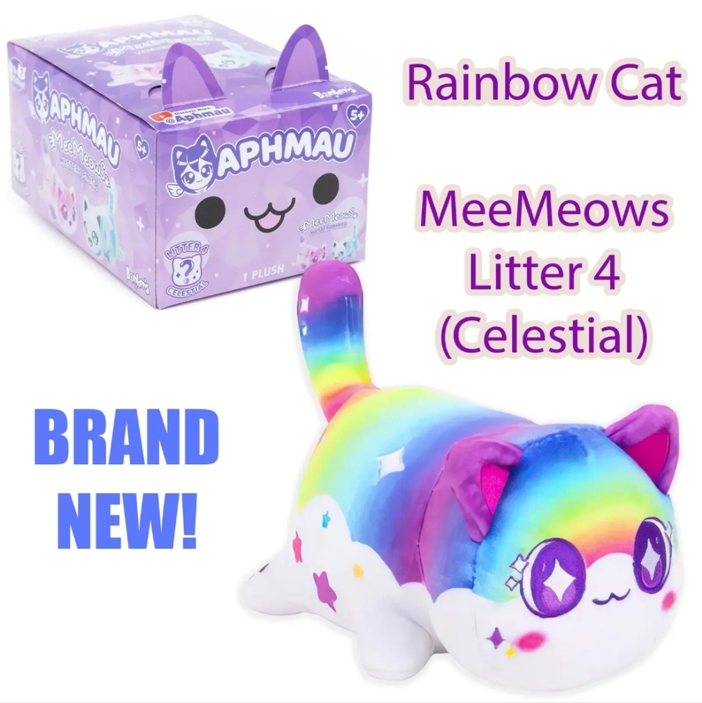 Sealed Aphmau Meemeow RAINBOW RARE 6" Celestial Litter 4 Plush Cat Kitten Toy